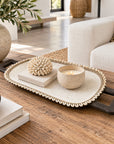 African Beaded Trays - (Large) White