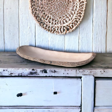 Rustic Hand Carved Wooden Platter