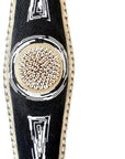African Beaded King Shield - Black / White
