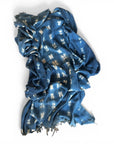 African Mudcloth Throw - Indigo