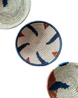 Rwanda Basket Wall Decor Set - 3 Piece Blue/Ochre/Olive (Sisal Imported)