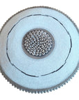 African Beaded Shield - White / Black Mesh