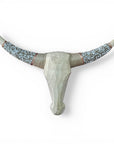 Hand-Carved Beaded Cow Skulls