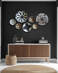 Rwanda Basket Wall Decor Set - 7 Piece Natural/Black/White (Sisal Imported)