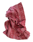 African Mudcloth Throw - Red/Rust