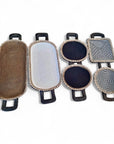 African Beaded Trays - Black/White (Large)
