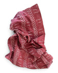 African Mudcloth Throw - Red/Rust