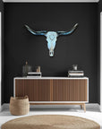 CowSkull - Skull Wall Decor White Finish - X Wide