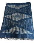 African Mudcloth Throw - Indigo