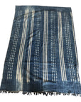 African Mudcloth Throw - Indigo