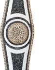 African Beaded King Shield - Black / White Mesh