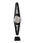 African Beaded King Shield - Black / White Mesh