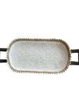 African Beaded Trays - (Large) White