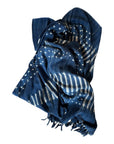 African Mudcloth Throw - Indigo