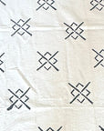 African Mudcloth Throw - White
