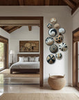 Rwanda Basket Wall Decor Set - 11 Piece Tan/Black/White (Sisal Imported)