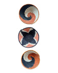 Rwanda Basket Wall Decor Set - 3 Piece Dark Blue/Ochre (Sisal Imported)