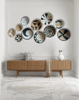 Rwanda Basket Wall Decor Set - 11 Piece Tan/Black/White (Sisal Imported)