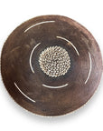 African Beaded Shield - Dark Brown Manila Rope Dash