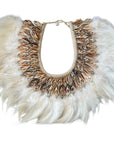 White Feather/Shell Collar - Bali