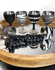 Stainless Steel Wine Goblets - Black/Shell
