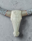 Hand-Carved Beaded Cow Skulls