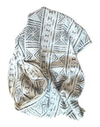 African Mudcloth Throw - White
