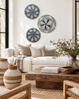 Rwanda Basket Wall Decor Set - 3 Piece Dark Blue/Light Olive (Sisal Imported)