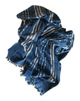 African Mudcloth Throw - Indigo
