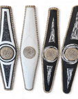 African Beaded King Shield - Black / White Mesh
