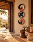 Rwanda Basket Wall Decor Set - 3 Piece Dark Blue/Ochre (Sisal Imported)