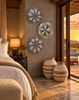 Rwanda Basket Wall Decor Set - 3 Piece Dark Blue/Light Olive (Sisal Imported)