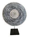 African Beaded Shield - Mesh Black/Silver