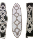 African Beaded King Shield - Black / White