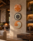 Rwanda Basket Wall Decor Set - 3 Piece Orange/Olive (Sisal Imported)