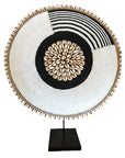 African Beaded Shield - White/Black