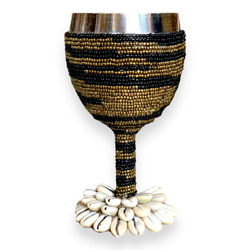 Stainless Steel Wine Goblets - Gold/Black