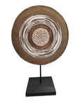 African Beaded Shield - Gold/White