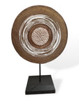 African Beaded Shield - Gold/White