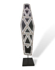 African Beaded King Shield - Black / White