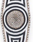 African Beaded King Shield - Black/White