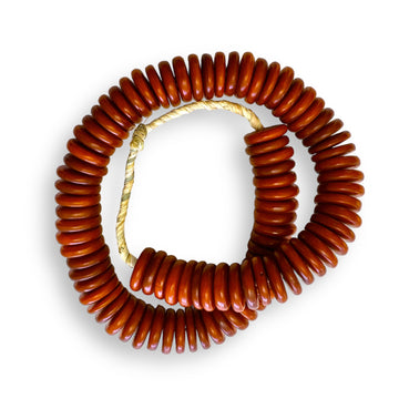 Ashanti Saucer Beads - Rust/Red