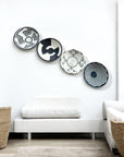 Rwanda Basket Wall Decor Set - 4 Piece Natural/Black (Sisal)