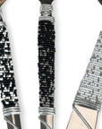 Silver Beaded African Serving Spoon - White/Black