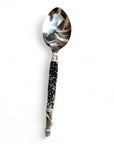 Silver Beaded African Serving Spoon Large - Black/Silver