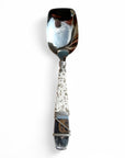 Silver Beaded African Serving Spoon Large - White/Silver