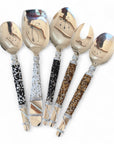 Silver Beaded African Salad Servers - Gold
