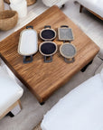 African Beaded Trays - Black/White (Large)