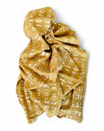 African Mudcloth Throw - Mustard