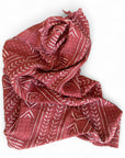 African Mudcloth Throw - Red/Rust